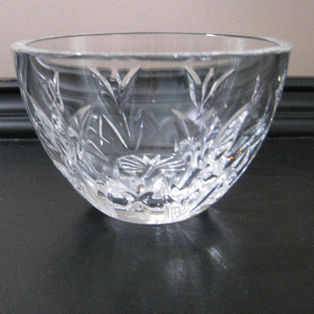 Vintage Waterford Seahorse Condiment Small Bowl with Tulips